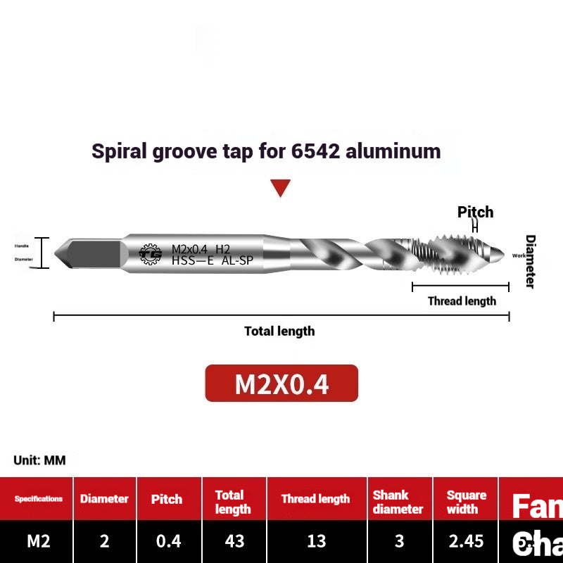 1105-Aluminum Tap Spiral Aluminum Tap CNC Machining Center M35 Cobalt High Efficiency Aluminum Coated Tap Shandong Denso Pricision Tools Co.,Ltd.